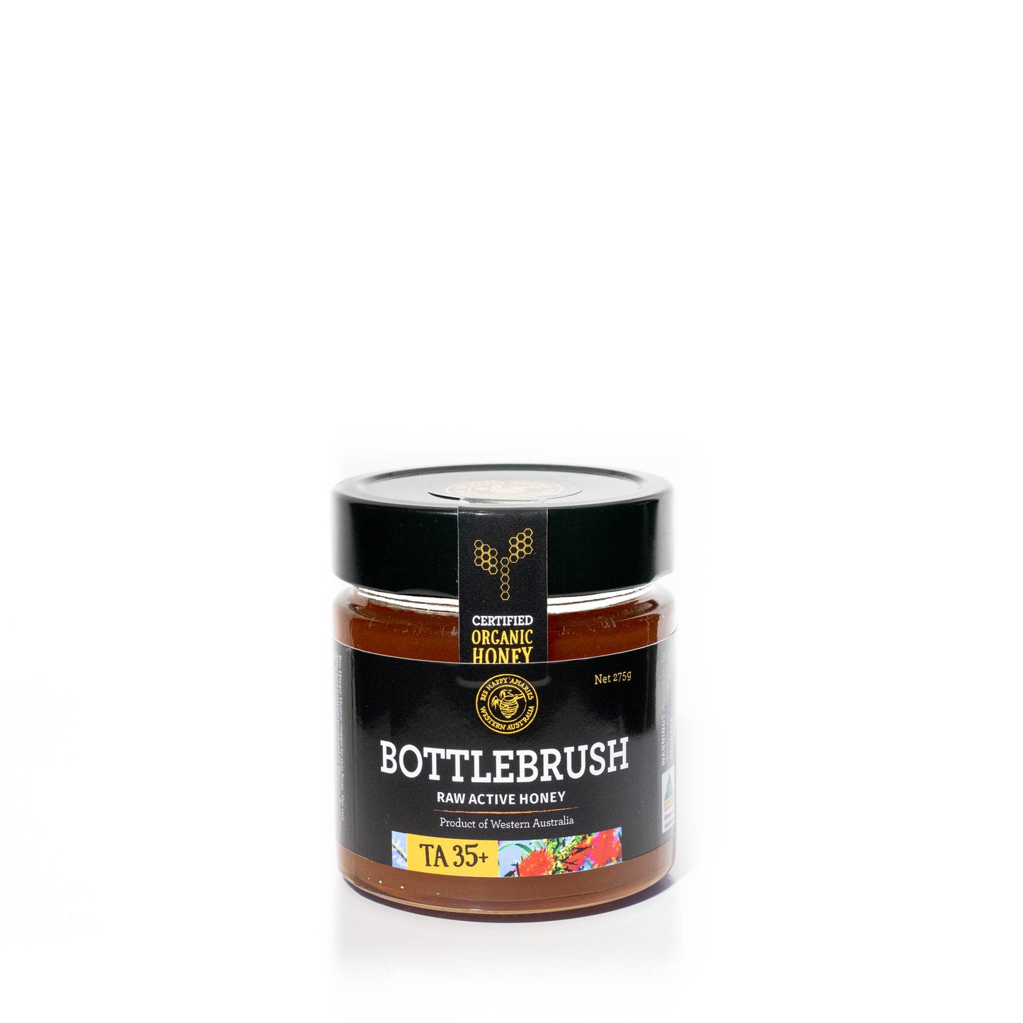 Bee Happy Apiaries | Certified Organic Bottlebrush TA35+ Active Honey